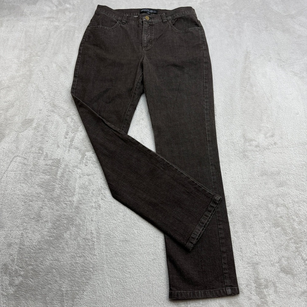 Lafayette 148 New York Jean Women 6P Brown Straight Quiet Luxury Old Money Denim